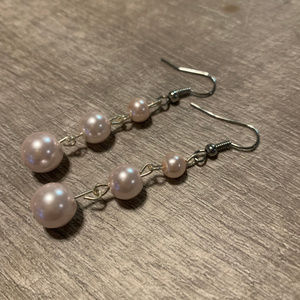 Three Tier Pearl Dangle Earrings
